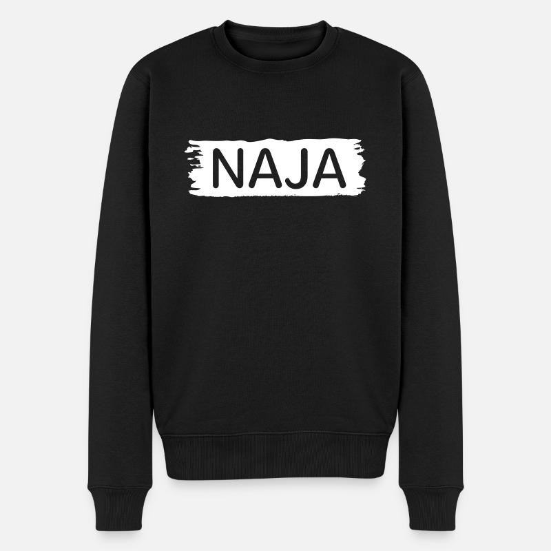Naja - Männer Premium Bio Pullover - Schwarz
