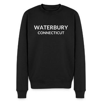 Waterbury Connecticut USA - Männer Premium Bio Pullover - Schwarz - Vorne - Nico (187cm)
