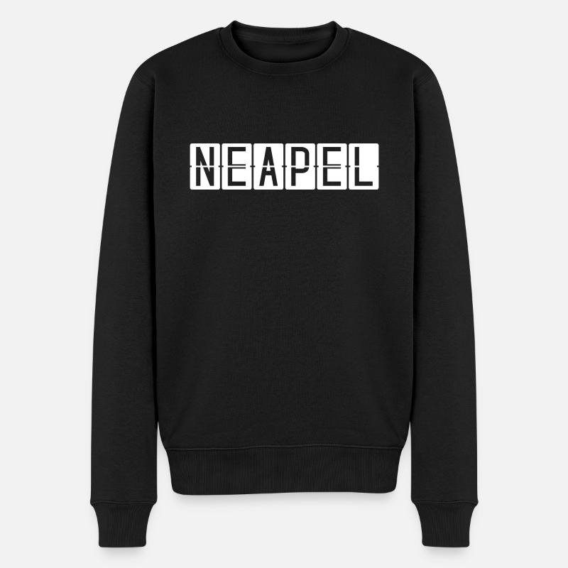 Neapel Flughafentafel - Männer Premium Bio Pullover - Schwarz