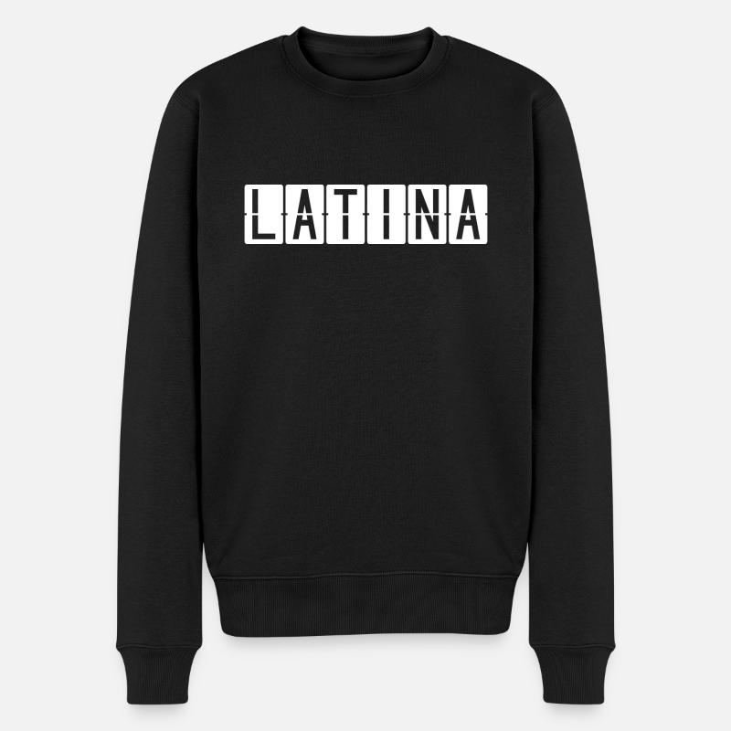 Latina Flughafentafel - Männer Premium Bio Pullover - Schwarz