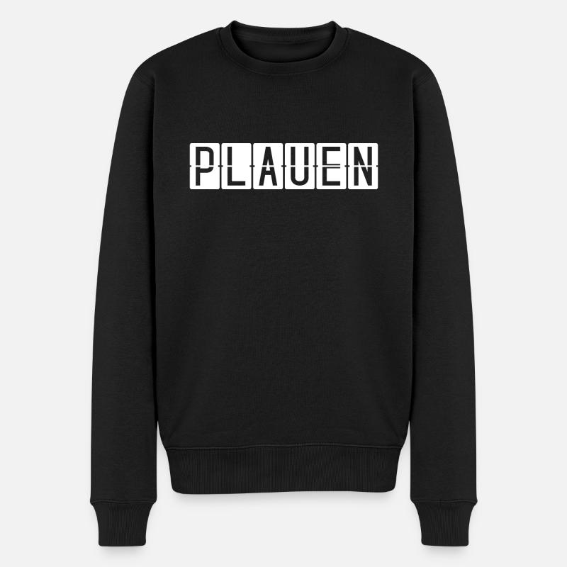 Plauen Flughafentafel - Männer Premium Bio Pullover - Schwarz