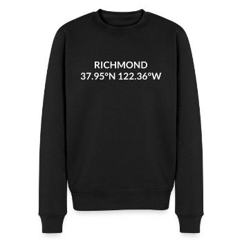 Richmond California USA Koordinaten - Männer Premium Bio Pullover - Schwarz - Vorne - Nico (187cm)