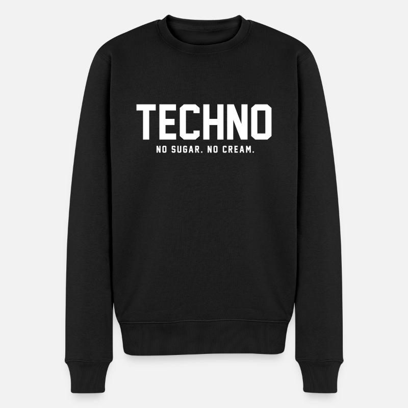 Dunkler Techno - Männer Premium Bio Pullover - Schwarz