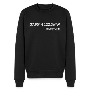 Richmond California USA Koordinaten - Männer Premium Bio Pullover - Schwarz - Vorne - Nico (187cm)