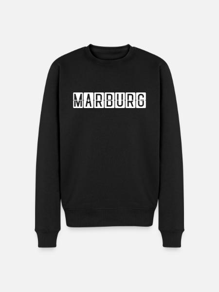 Marburg Flughafentafel - Männer Premium Bio Pullover - Schwarz
