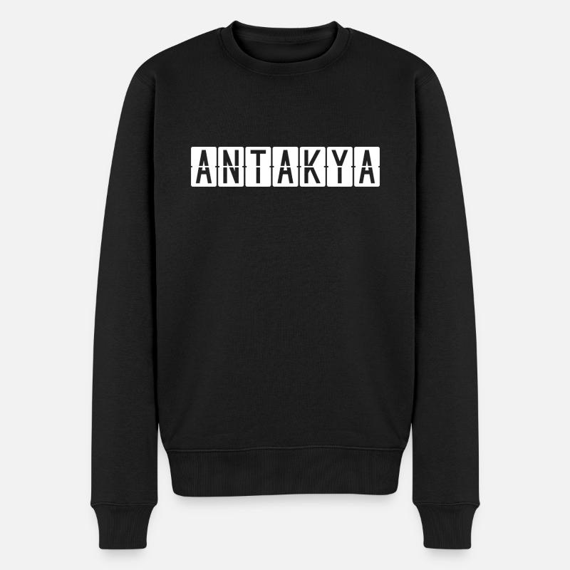 Antakya Flughafentafel - Männer Premium Bio Pullover - Schwarz