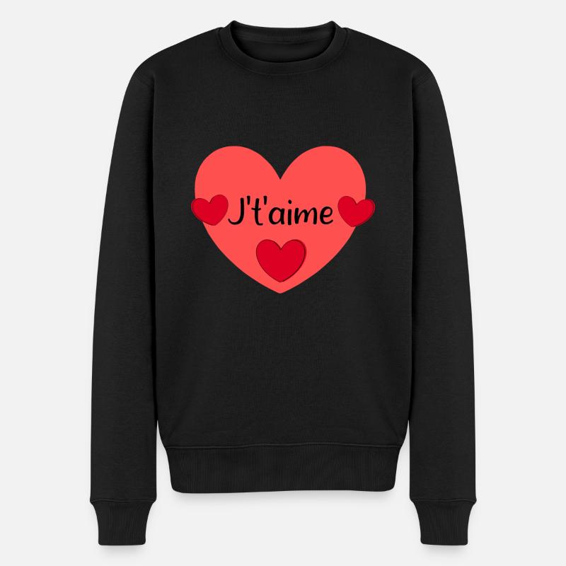 j't'aime St.Valentin - Pull Premium bio Homme - noir