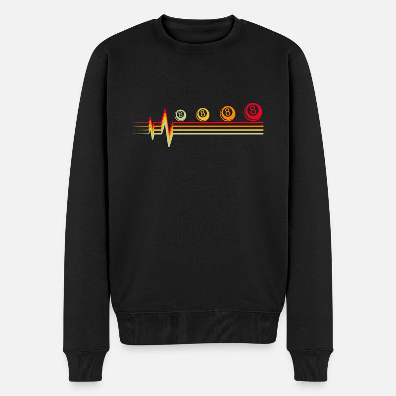 Billard-Herzschlag - Männer Premium Bio Pullover - Schwarz