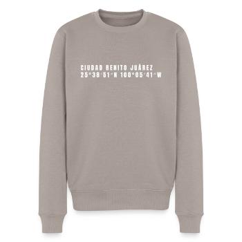 Nuevo León Mexiko Koordinaten - Männer Premium Bio Pullover - Taupe - Vorne - Nico (187cm)