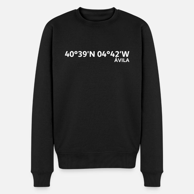 Coordonnées d’Ávila - Pull Premium bio Homme - noir