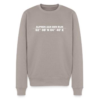 Alphen aan den Rijn coordinates - Men's Premium Organic Jumper - taupe - Front - Nico (187cm)