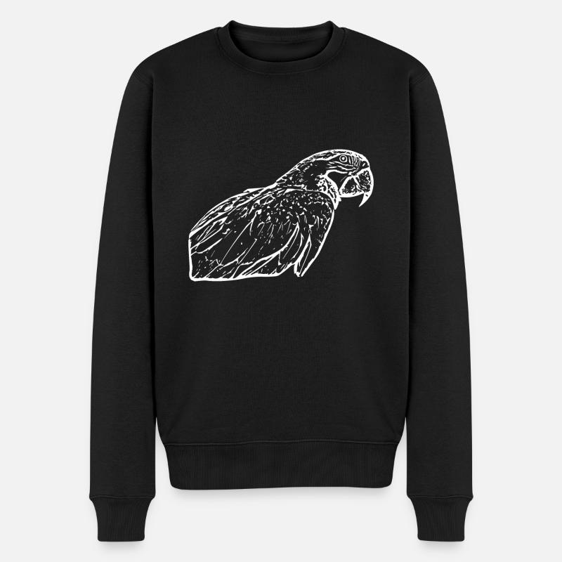 Perroquets Oiseau Blanc - Pull Premium bio Homme - noir