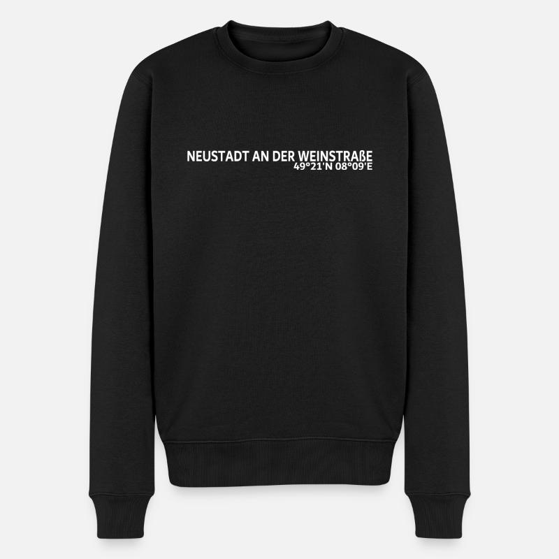Neustadt an der Weinstraße Koordinaten - Männer Premium Bio Pullover - Schwarz