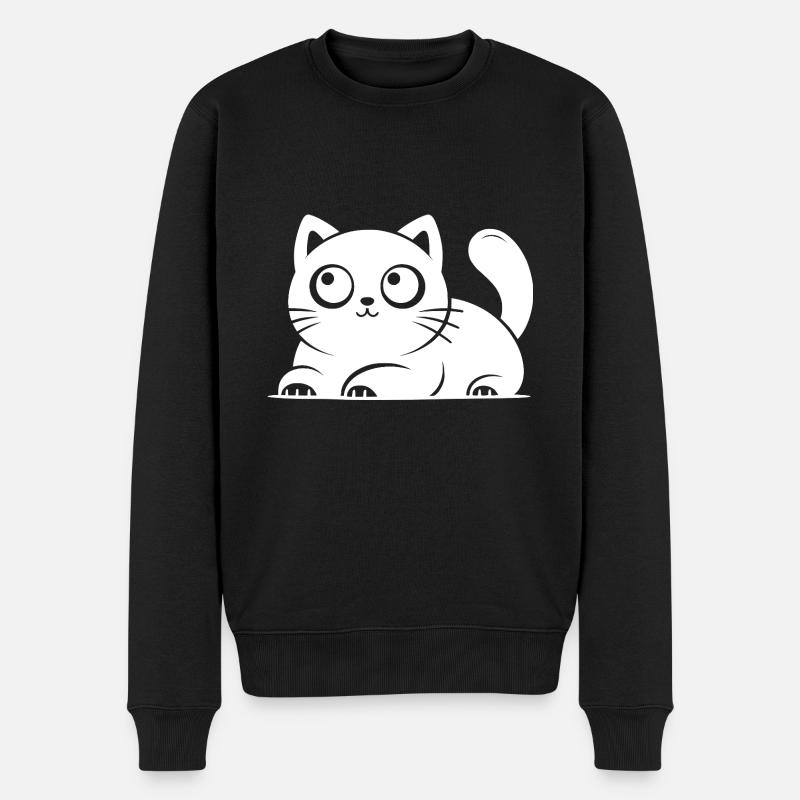 Visage de chat douillet - Pull Premium bio Homme - noir