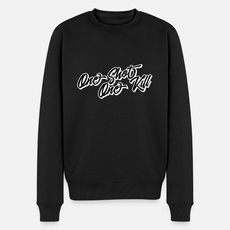 One shot one kill - Männer Premium Bio Pullover - Schwarz