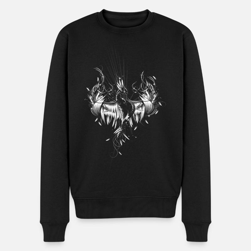 Phönix aus der Asche - Männer Premium Bio Pullover - Schwarz