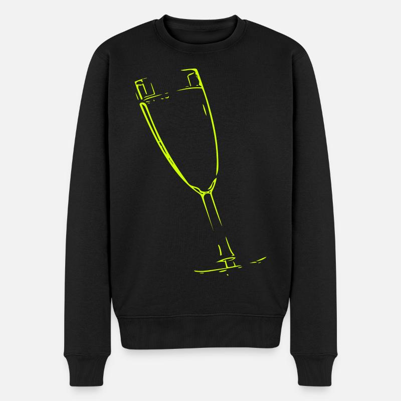 Verre abstrait / ligne / vert / motif - Pull Premium bio Homme - noir