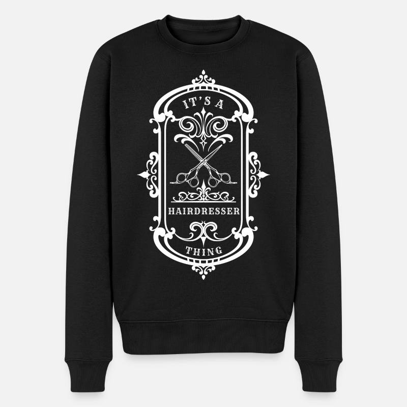 Friseur-Zitat Ein Friseur-Ding - Männer Premium Bio Pullover - Schwarz