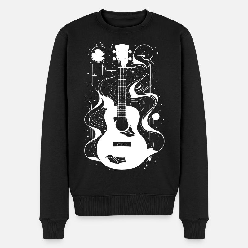 Dessin de ukulélé - Pull Premium bio Homme - noir