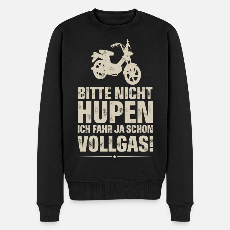 Mofa Mofafahrer - Männer Premium Bio Pullover - Schwarz