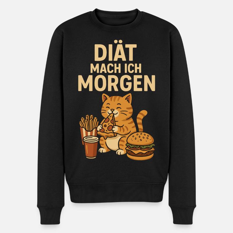 Diät mache ich morgen - Männer Premium Bio Pullover - Schwarz