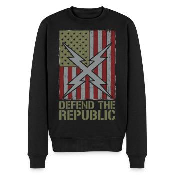 Défendre le drapeau de la République des États-Unis - Pull Premium bio Homme - noir - Devant - Nico (187cm)