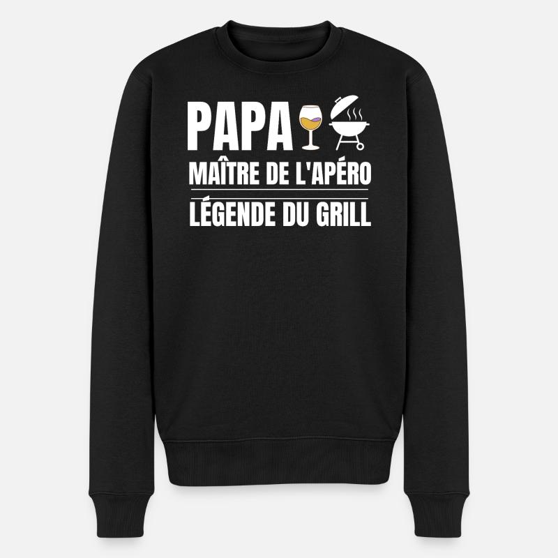 Papa Maître Apéro Gril Légende - Pull Premium bio Homme - noir
