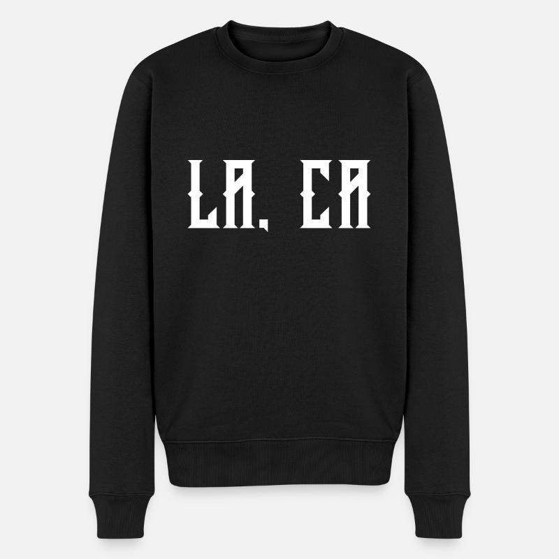 LA CA - Männer Premium Bio Pullover - Schwarz