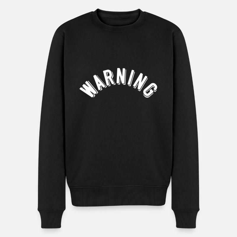 Warning - Männer Premium Bio Pullover - Schwarz