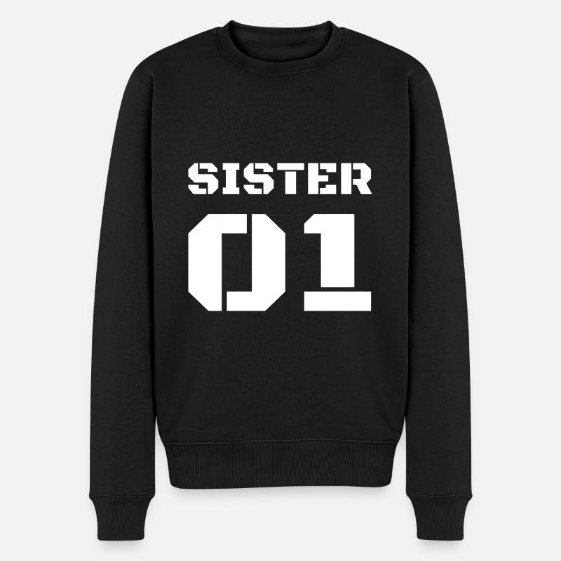 Sister 01 - Schwester Design - Männer Premium Bio Pullover - Schwarz