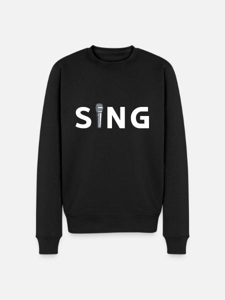 Sing Microphone - Men's Premium Organic Jumper - black