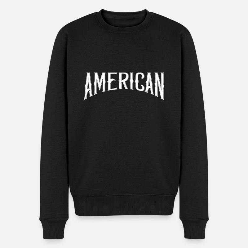 American - Männer Premium Bio Pullover - Schwarz