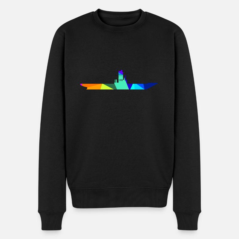 Porte-avions Rainbow Polygon Ships - Pull Premium bio Homme - noir