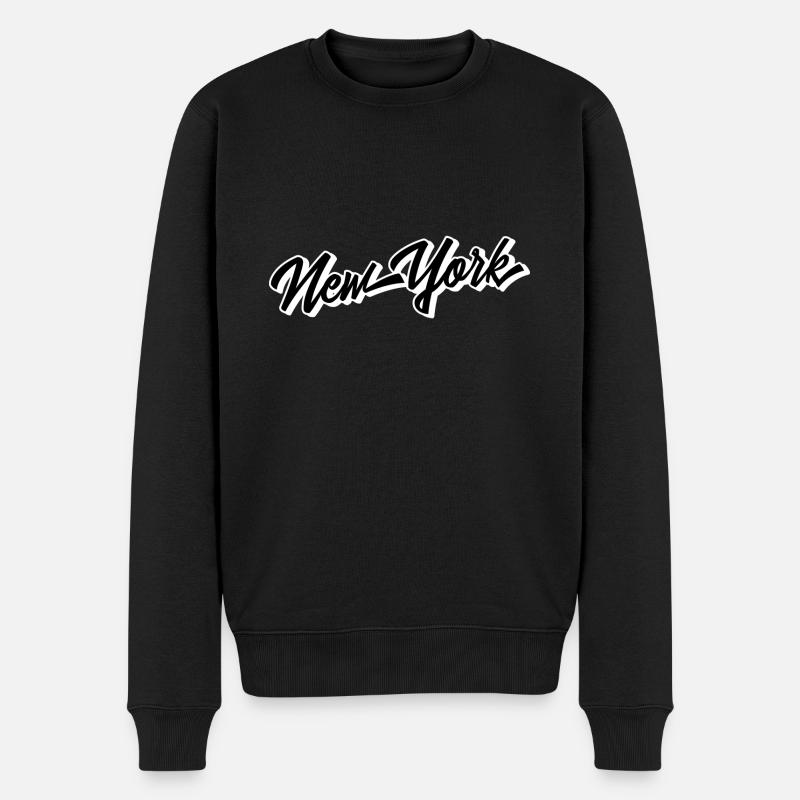 New York - Männer Premium Bio Pullover - Schwarz