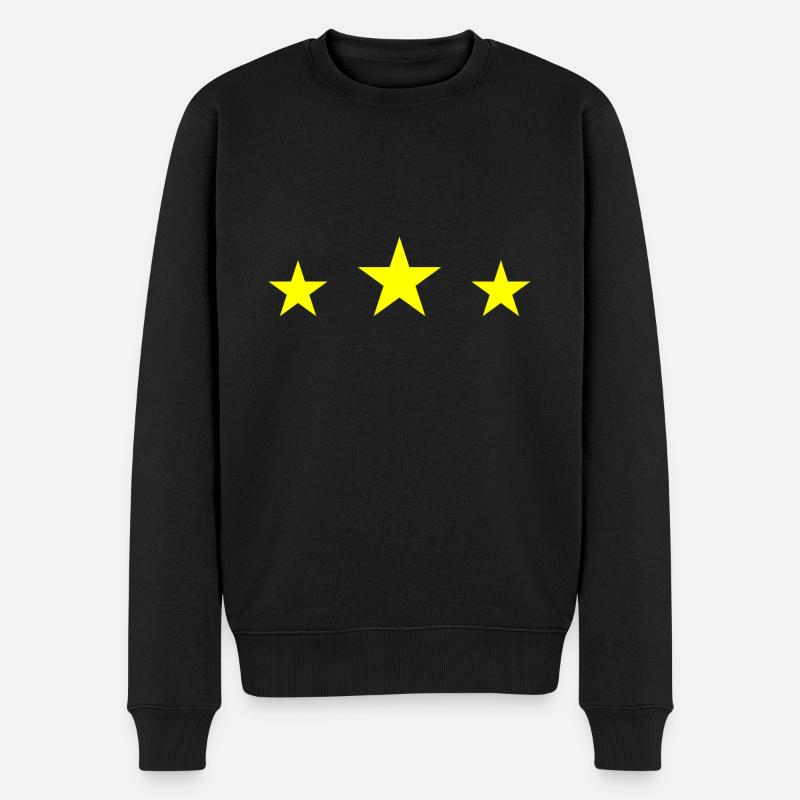 3 Sterne - Männer Premium Bio Pullover - Schwarz