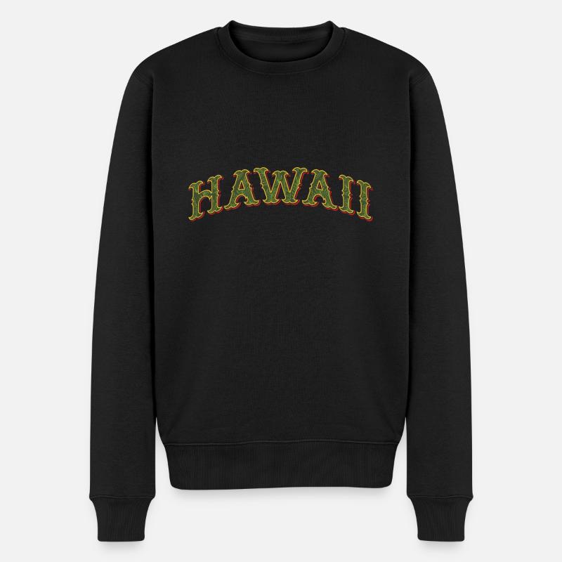 Hawaii - Männer Premium Bio Pullover - Schwarz