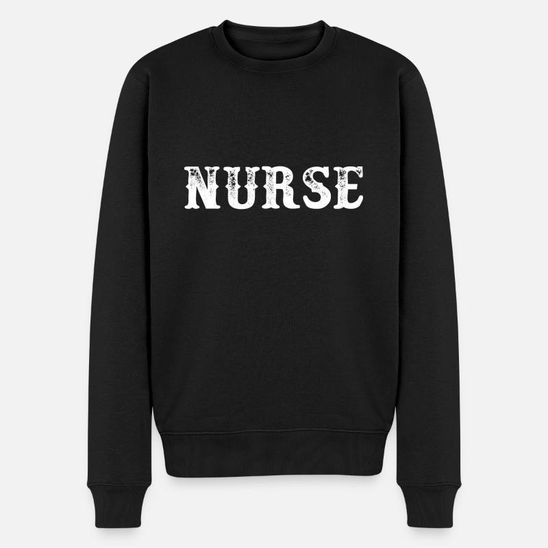 Nurse - Männer Premium Bio Pullover - Schwarz