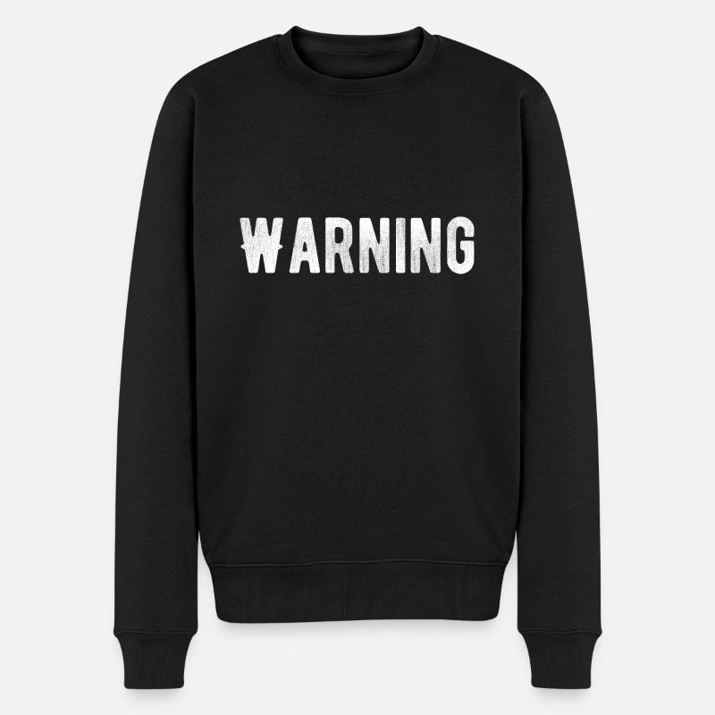 Warning - Männer Premium Bio Pullover - Schwarz
