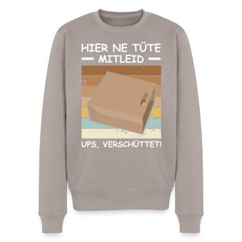 Hier ne Tüte Mitleid Retro Mimimi Humor Witz - Männer Premium Bio Pullover - Taupe - Vorne - Nico (187cm)