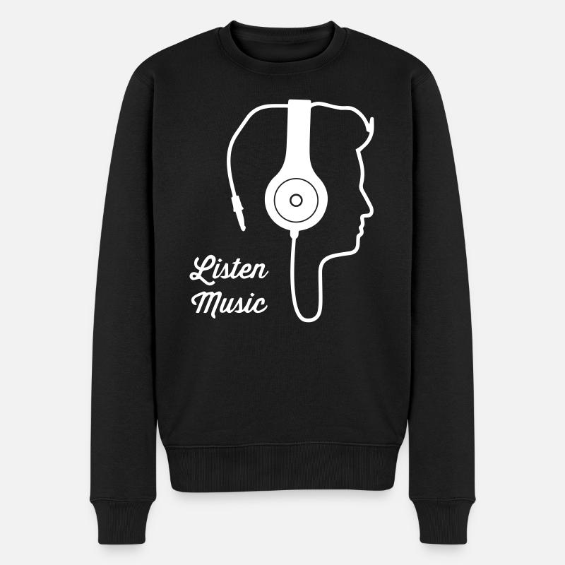 Répertorie la musique - Pull Premium bio Homme - noir