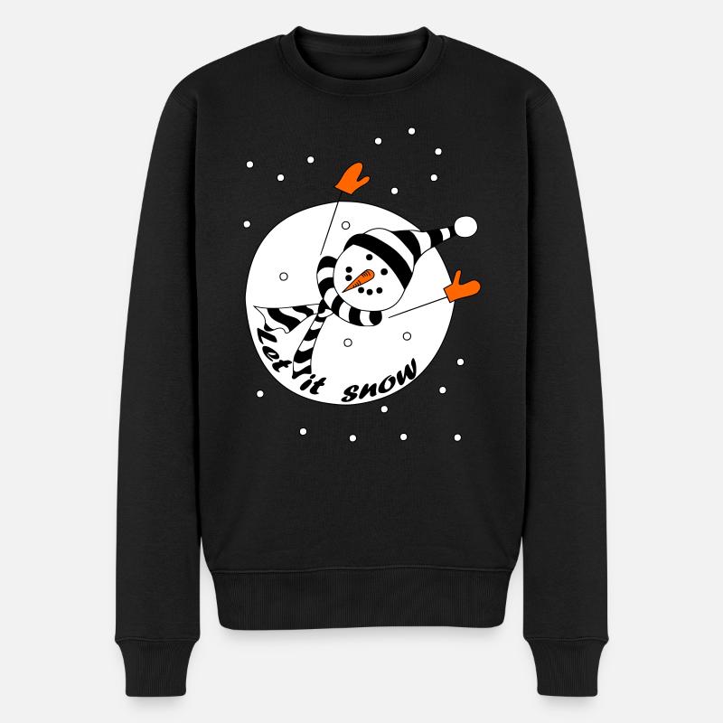 Let it snow - Männer Premium Bio Pullover - Schwarz