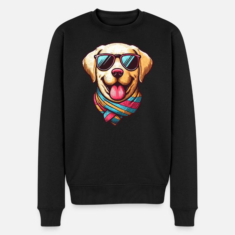 Cooler Labrador - Männer Premium Bio Pullover - Schwarz