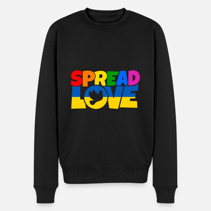 Spread Love Shirt Design - Männer Premium Bio Pullover - Schwarz