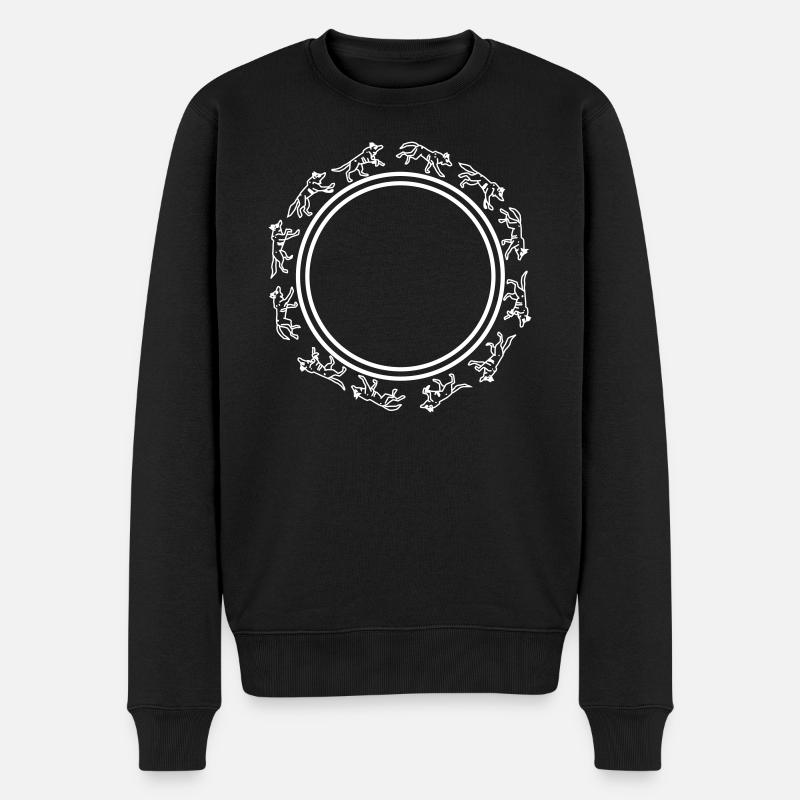 Wolves - Männer Premium Bio Pullover - Schwarz