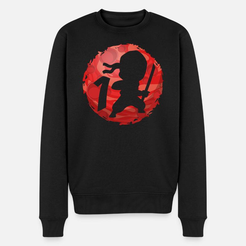 Ninja 1. Geburtstag Junge 1 Jahr alt Kinder - Männer Premium Bio Pullover - Schwarz
