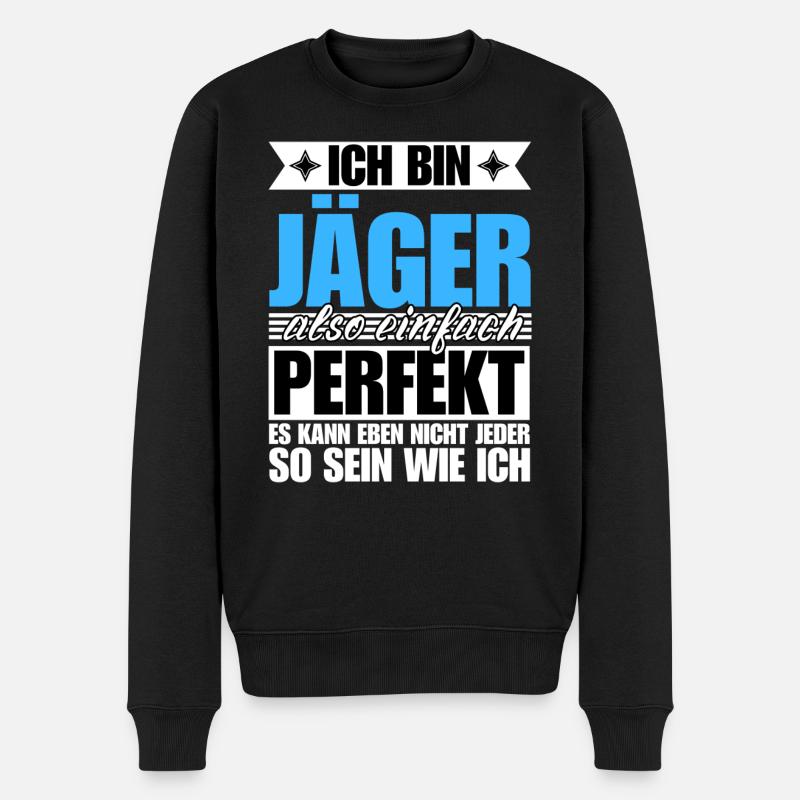 Perfekter Jäger - Männer Premium Bio Pullover - Schwarz