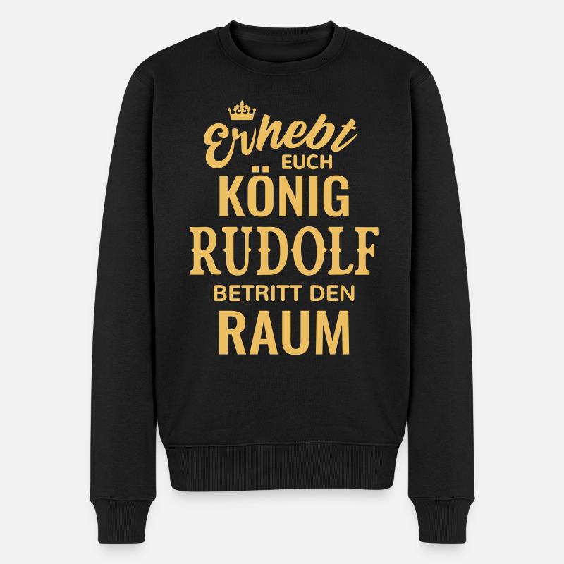 Name Rudolf König Geschenkidee Geburtstag lustig - Männer Premium Bio Pullover - Schwarz