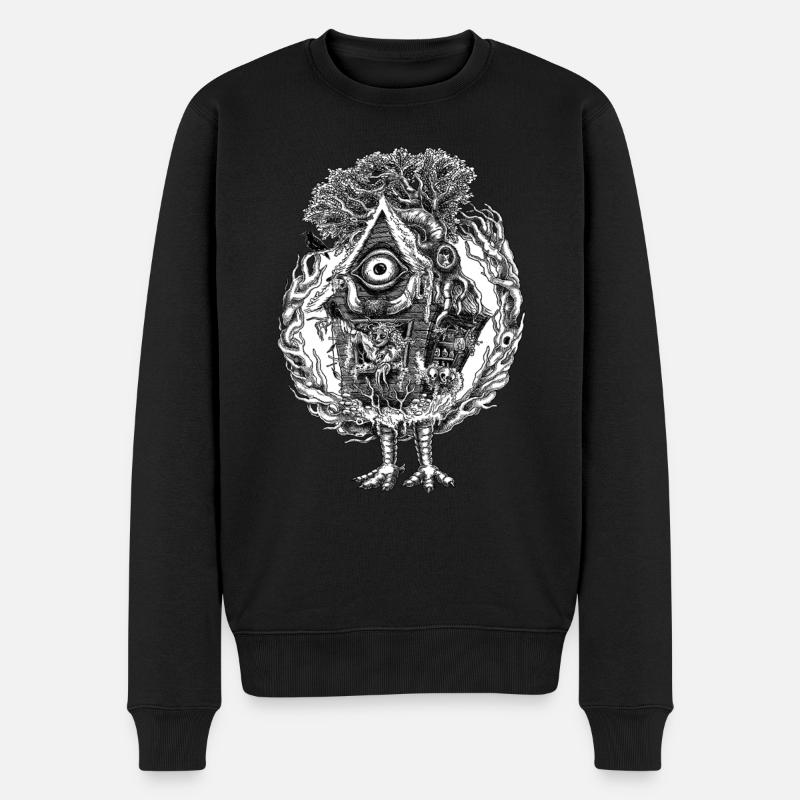 Baba Yaga - Witchhouse, Hexenhaus - Männer Premium Bio Pullover - Schwarz