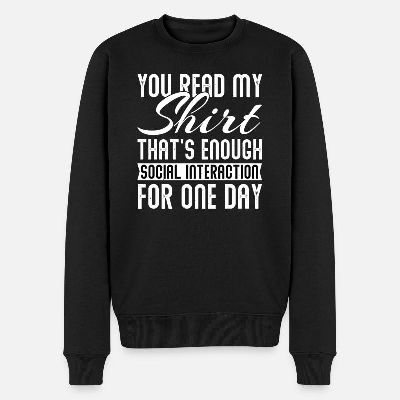 Introverted Sarcasm Introverted Shy - Men's Premium Organic Jumper - black
