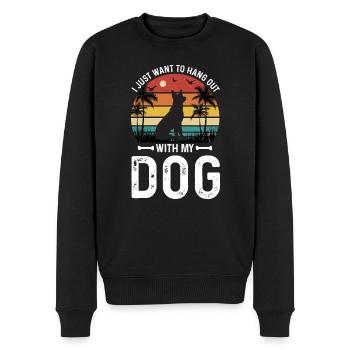 Poil de chien Race de chien Cadeau de propriétaire de chien - Pull Premium bio Homme - noir - Devant - Nico (187cm)